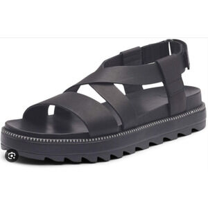 SOREL Roaming Criss Cross Black Slingbacks Sandals Women's Size 7